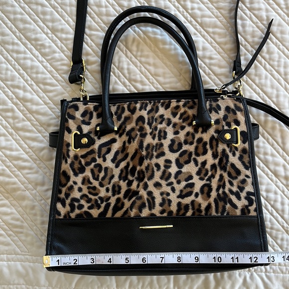 Black and leopard print cross body bag NWOT - Picture 2 of 5